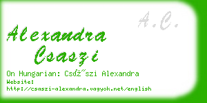 alexandra csaszi business card